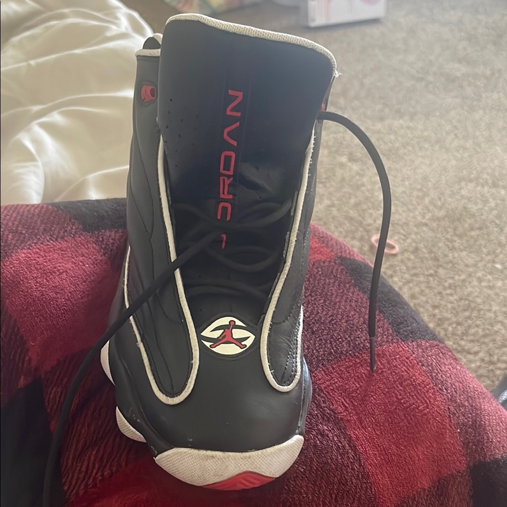 Jordan Kids Black and Red High-Top Sneakers